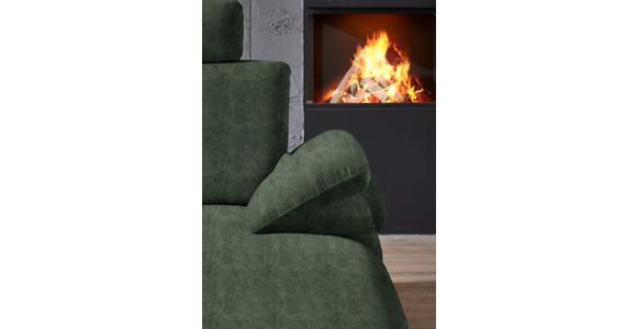 WOHNLANDSCHAFT in Velours Olivgrün - Schwarz/Olivgrün, Design, Textil/Metall (208/344/180cm) - Dieter Knoll