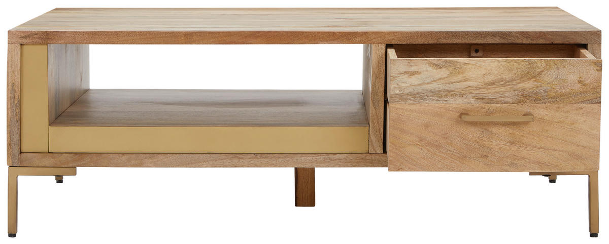 COUCHTISCH in Holz  - Goldfarben/Naturfarben, Natur, Holz/Metall (130/45/70cm) - MID.YOU