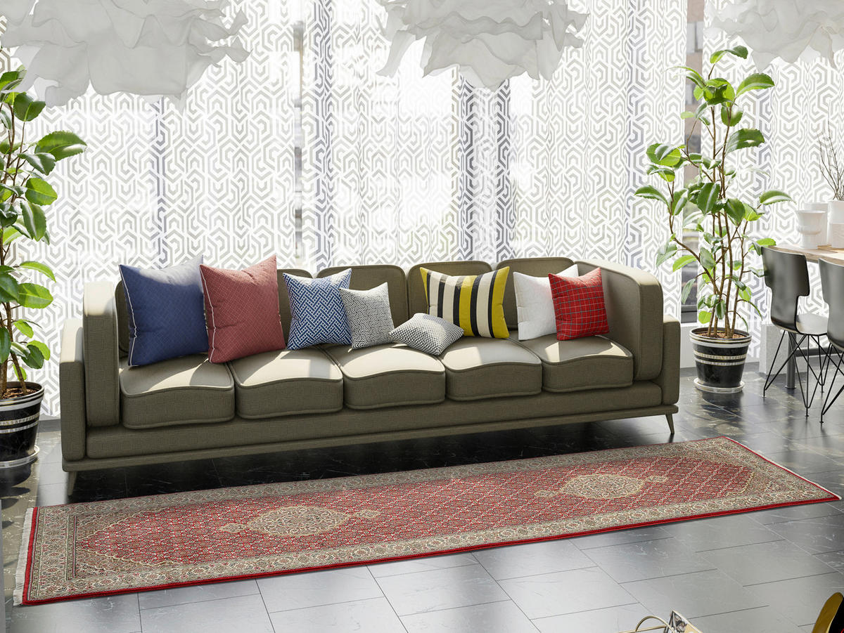 LÄUFER 80/350 cm  - Rot/Creme, Design, Textil (80/350cm) - Cazaris