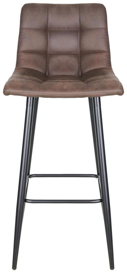 BARHOCKER Mikrofaser Braun, Schwarz - Schwarz/Braun, Design, Textil/Metall (42/104/51cm) - Carryhome