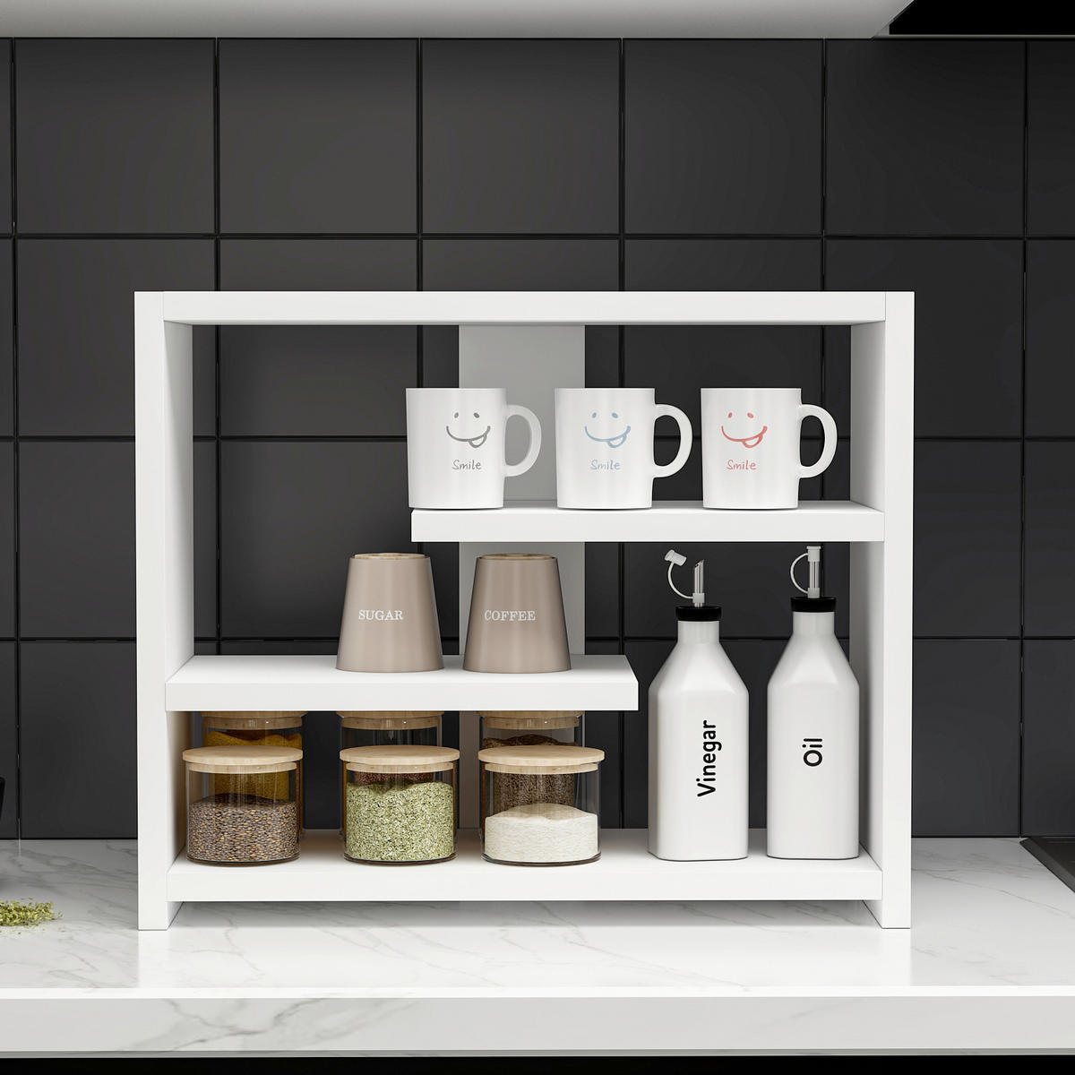 WANDREGAL Weiß  - Weiß, Design, Holzwerkstoff (49/40/21cm) - Livetastic