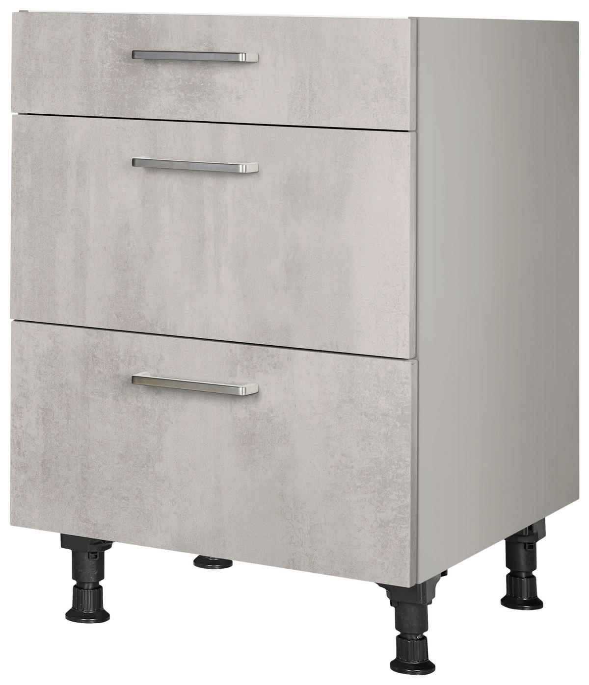 SCHUBKASTENUNTERSCHRANK 60/87/56 cm  in Hellgrau  - Edelstahlfarben/Hellgrau, MODERN, Holzwerkstoff/Metall (60/87/56cm) - Nobilia