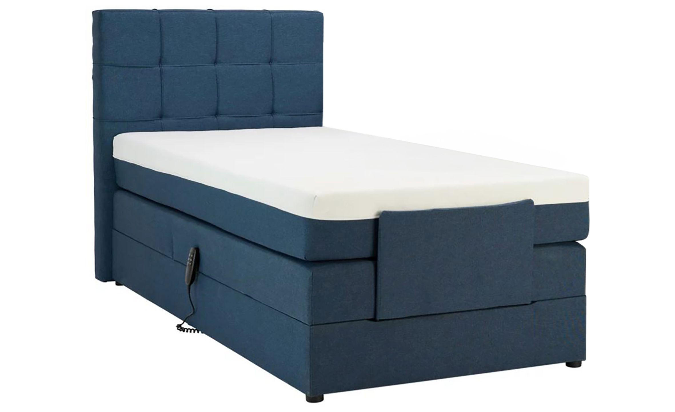 BOXSPRINGBETT 120/200 cm  in Blau  - Blau/Schwarz, Basics, Holzwerkstoff/Kunststoff (120/200cm) - Moderano