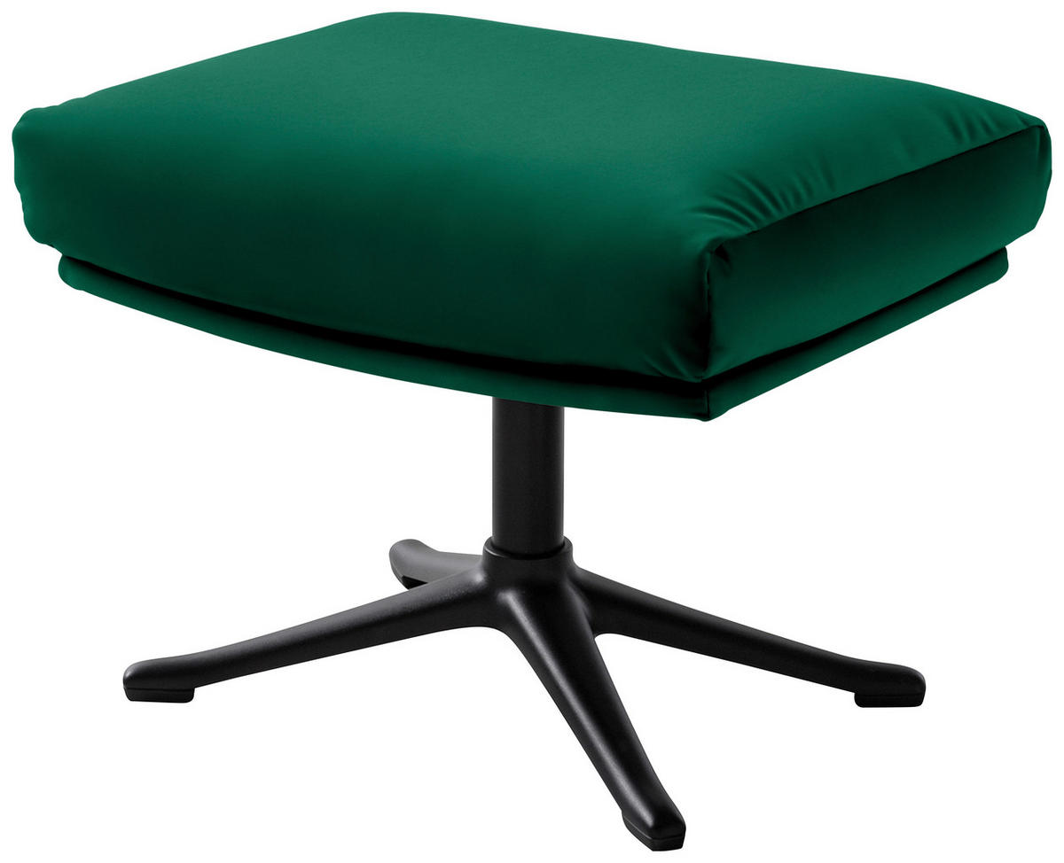 HOCKER in Textil Dunkelgrün  - Dunkelgrün/Schwarz, Design, Textil/Metall (51/37/41cm) - home24