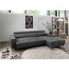 ECKSOFA Anthrazit Chenille  - Anthrazit/Schwarz, KONVENTIONELL, Textil/Metall (276/188cm) - Livetastic