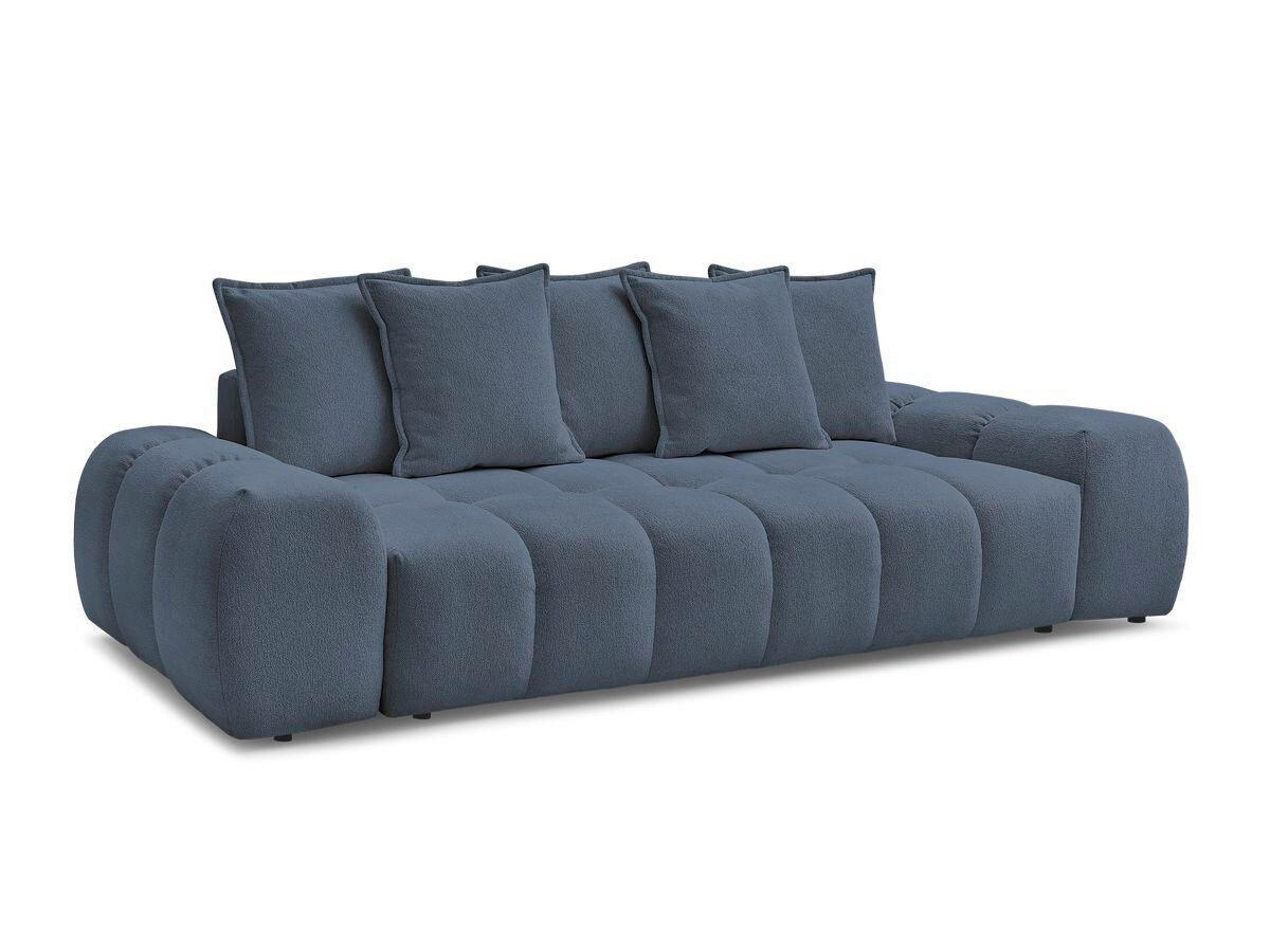 SCHLAFSOFA EVEREST  mit Armteil links, Armteil rechts Flachgewebe Dunkelblau  - Schwarz/Dunkelblau, MODERN, Kunststoff/Textil (278/115/90cm) - Livetastic