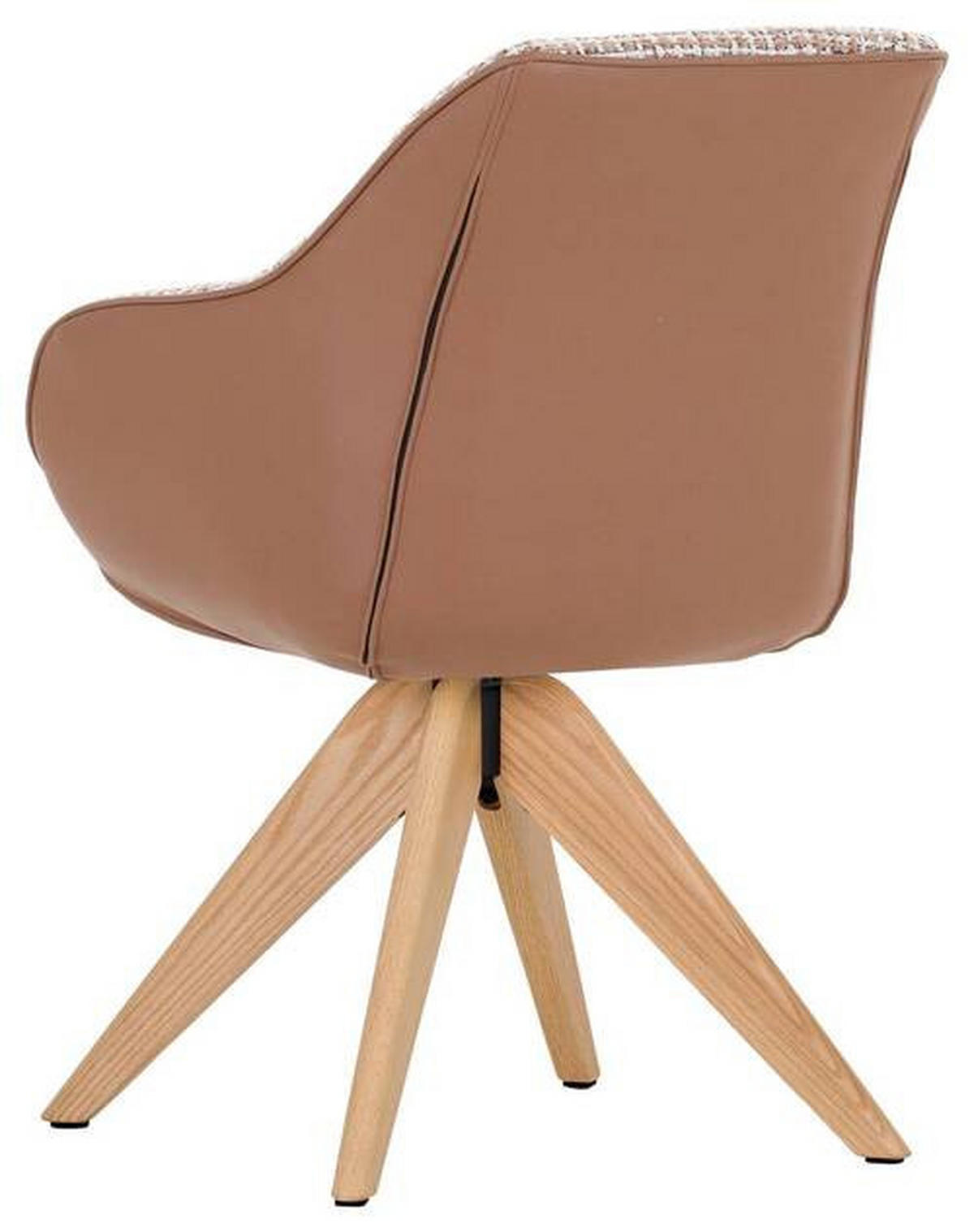 ARMLEHNSTUHL  in Chenille, Lederlook  - Weiss/Eichefarben, Modern, Holz/Textil (60/83/65cm) - Novel