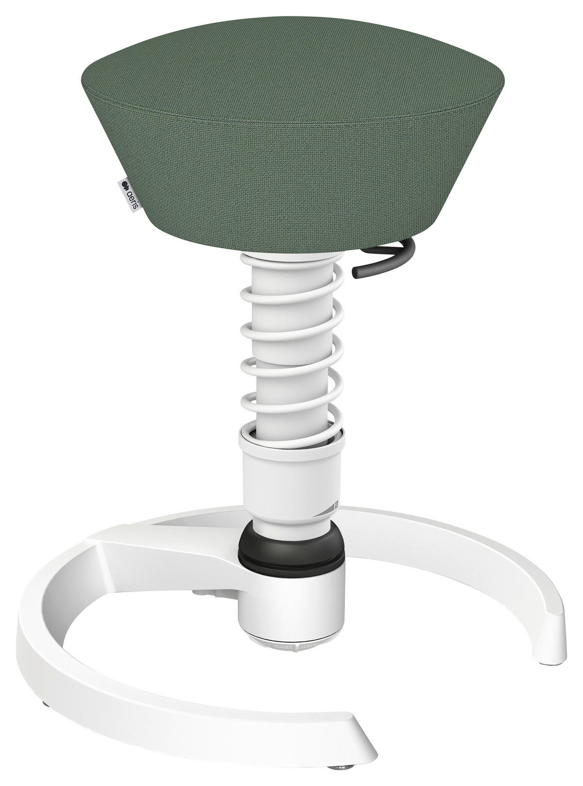 BÜROHOCKER recycel-Polyester Weiß, Pastellgrün  - Pastellgrün/Weiß, Basics, Textil/Metall (55/45,66/55cm) - Aeris