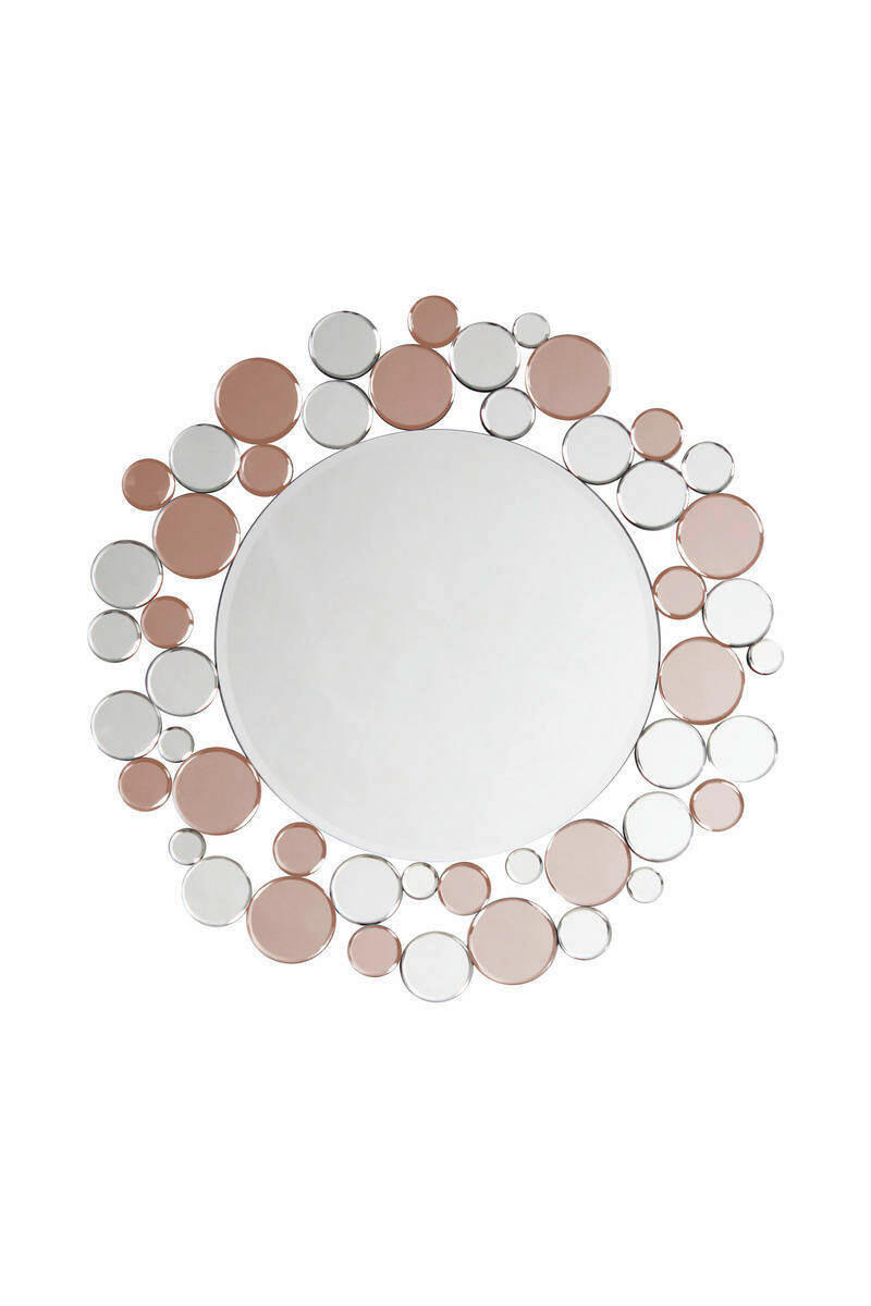 Kayoom Wandspiegel Rosa, Silber 80x80x3 cm