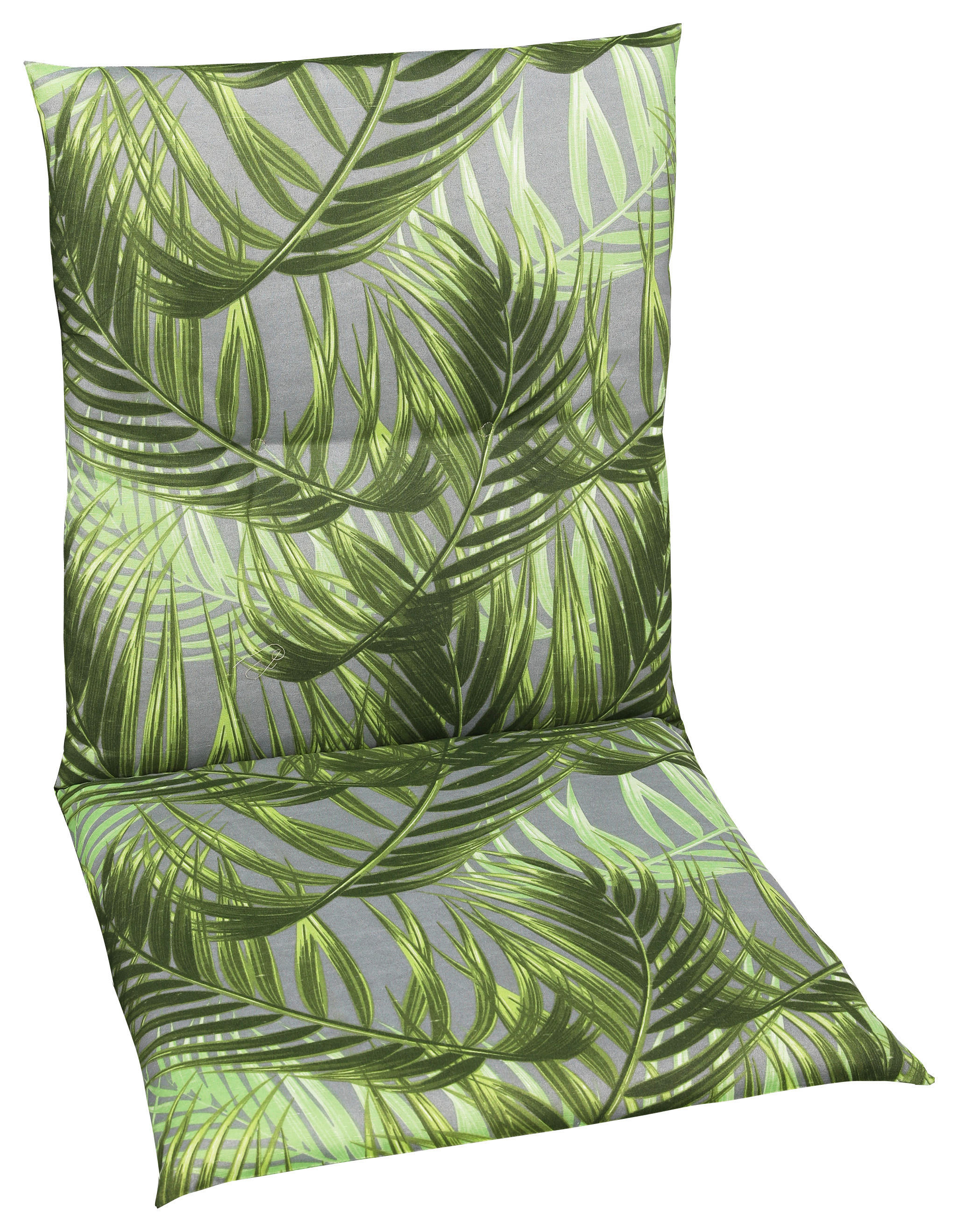SZÉKPÁRNA szürke, zöld levelek  - szürke/zöld, Design, textil (48/5/98cm)