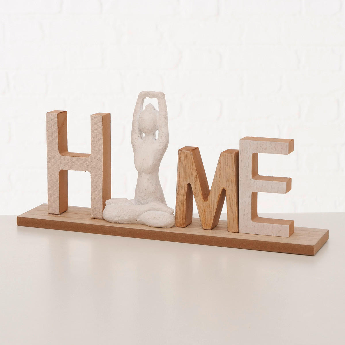 DEKOSCHRIFTZUG - Naturfarben/Weiß, Natur, Holz/Kunststoff (6/30cm)