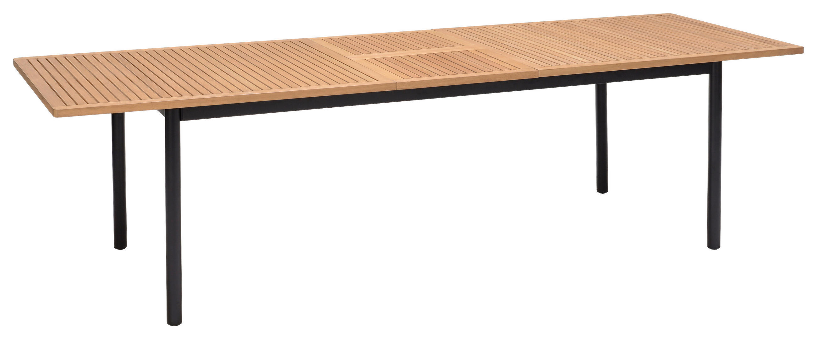 GARTENTISCH 217-267/90/75,4 cm Holz, Metall rechteckig  - Eukalyptusholzfarben/Schwarz, Design, Holz/Metall (217-267/90/75,4cm) - Modante