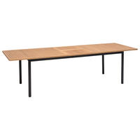 GARTENTISCH 217-267/90/75,4 cm Holz, Metall rechteckig  - Eukalyptusholzfarben/Schwarz, Design, Holz/Metall (217-267/90/75,4cm) - Modante