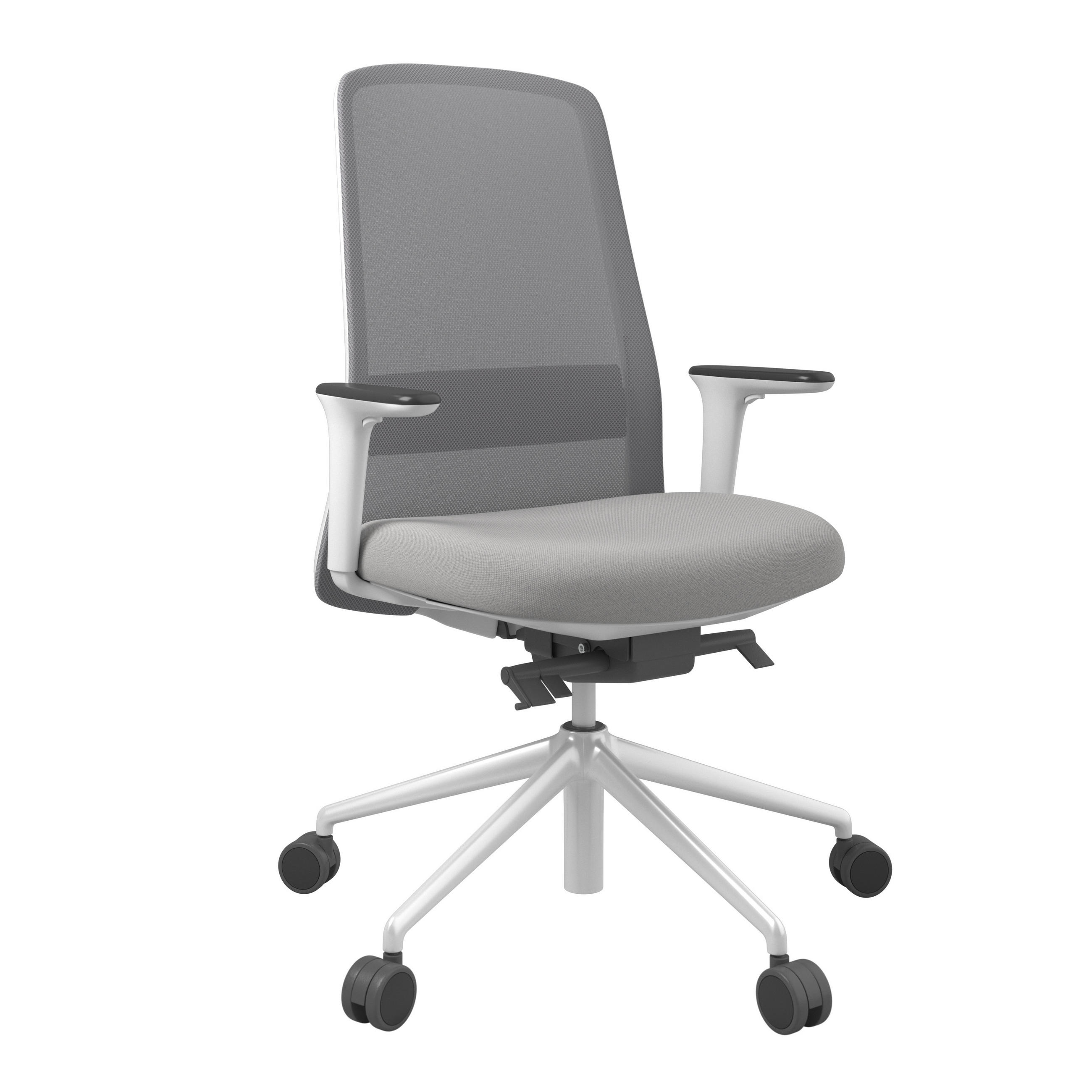 XXXLutz Drehstuhl Grau, Weiß, 70x103-115x70 cm