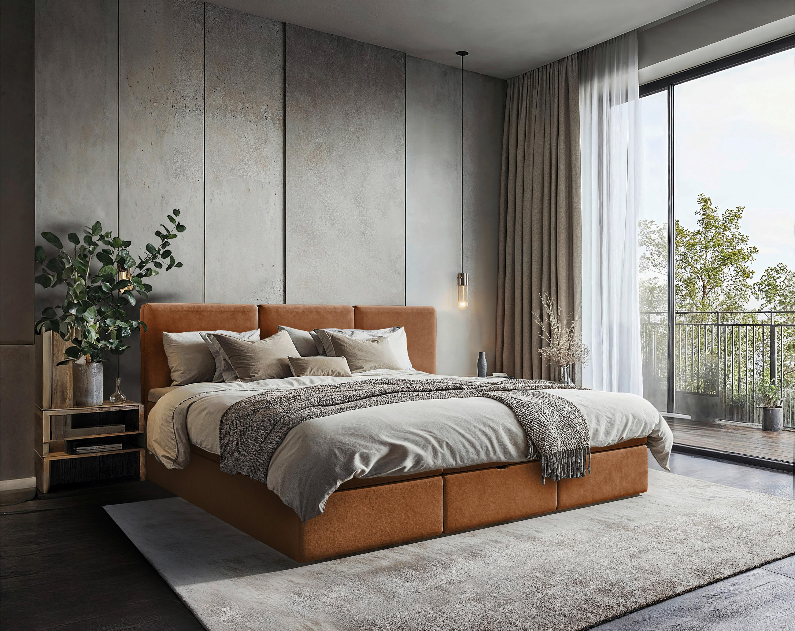 FAMILIENBETT - Terracotta/Schwarz, MODERN, Holz/Kunststoff (270/200cm) - MID.YOU