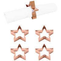 SERVIETTENRING 7 cm  4 Stück  - Kupferfarben, Design, Metall (7cm) - Echtwerk