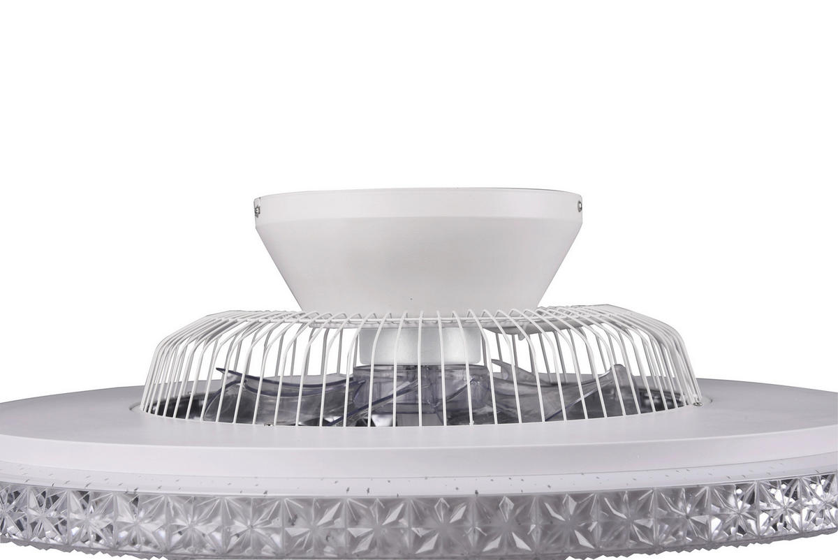 DECKENVENTILATOR  60/18 cm    - Chromfarben/Weiss, Trend, Kunststoff (60/18cm)