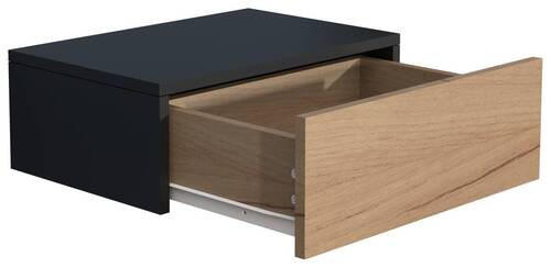 NACHTSCHRANK 45/15/30 cm  - Eichefarben/Schwarz, MODERN, Holzwerkstoff (45/15/30cm) - MID.YOU