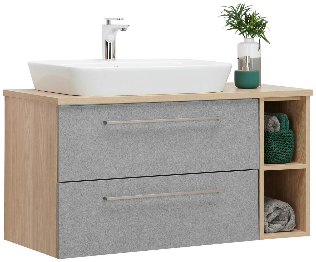 WASCHTISCHKOMBI 102,3 cm  - Eichefarben/Weiß, Basics, Keramik/Holzwerkstoff (102,3cm) - Stylife