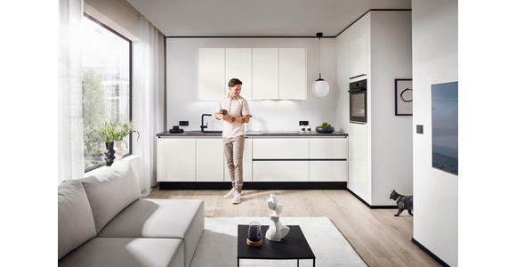 EINBAUKÜCHE   - Weiß Hochglanz/Weiß, Design, Holzwerkstoff - Xora