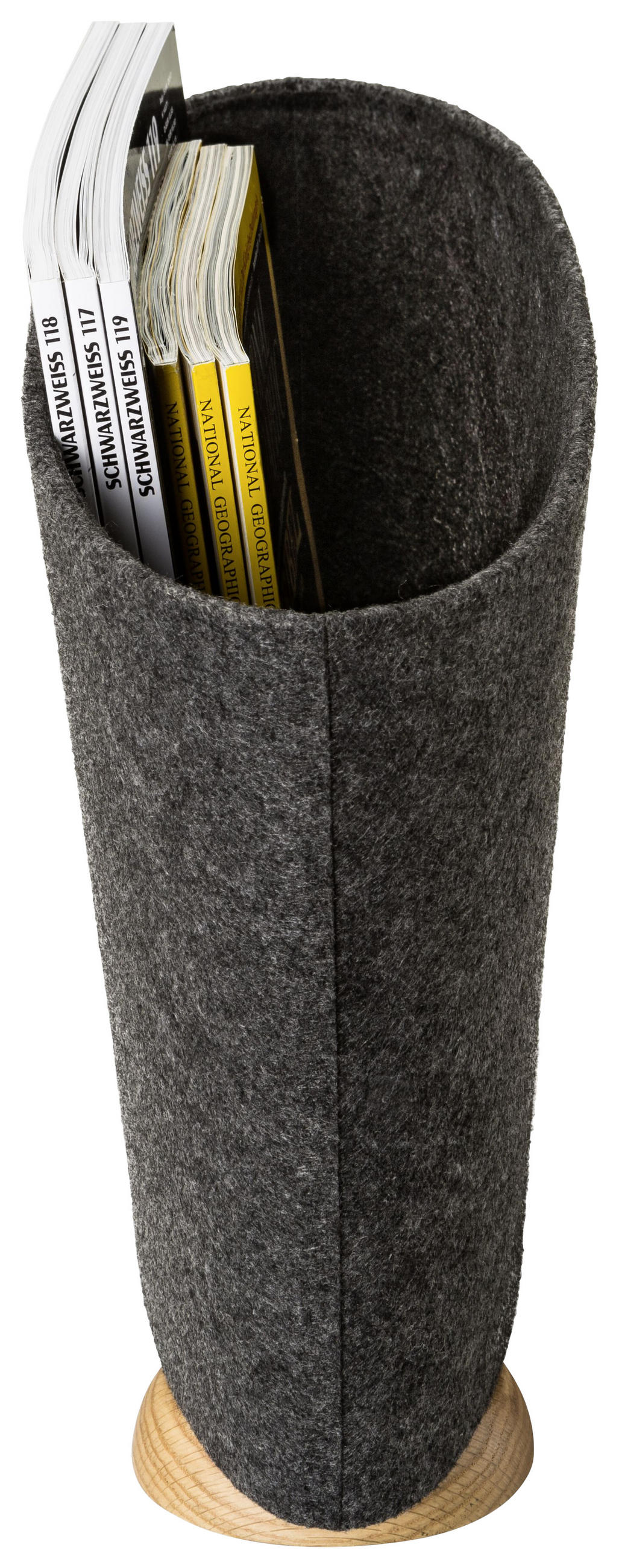 ZEITUNGSSTÄNDER Holz, Textil Anthrazit, Eichefarben  - Eichefarben/Anthrazit, Design, Holz/Textil (41/29/14cm)
