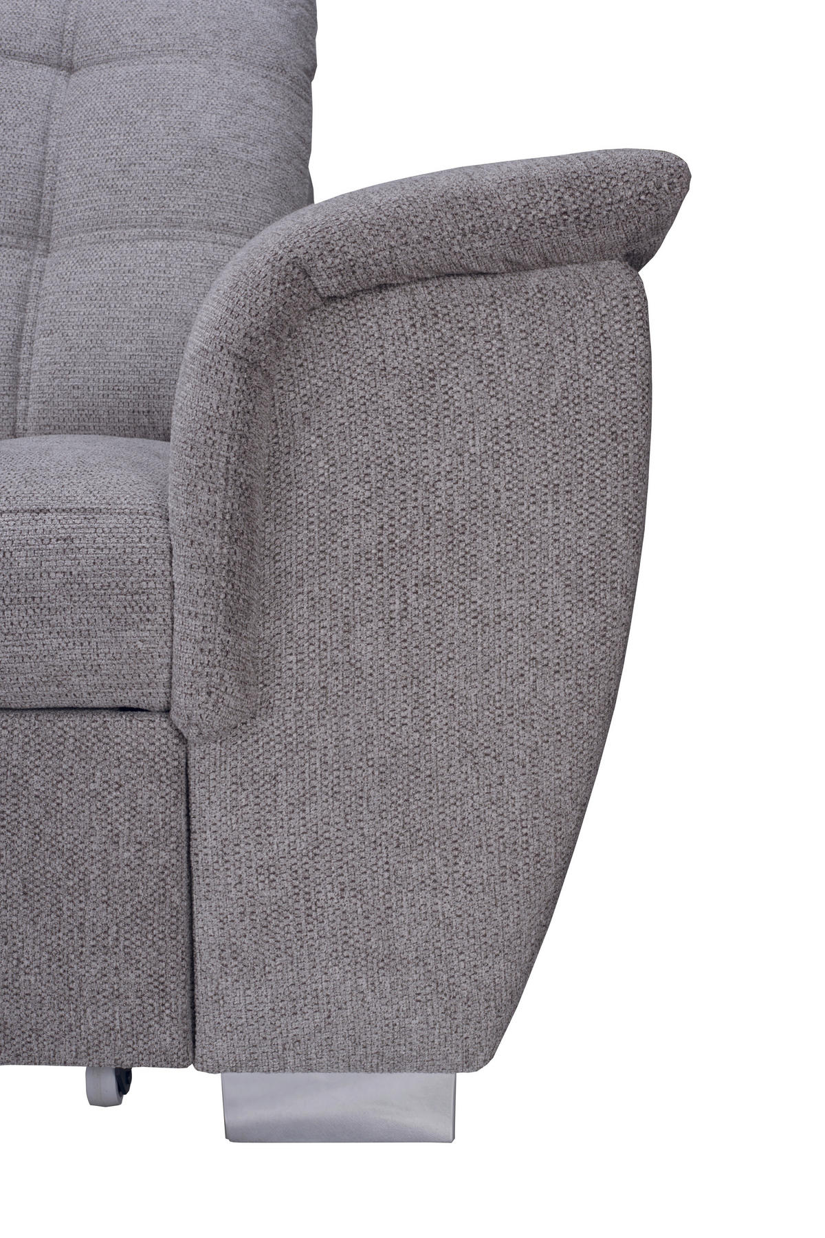 ECKSOFA Dunkelbraun Chenille  - Chromfarben/Dunkelbraun, KONVENTIONELL, Kunststoff/Textil (205/260cm) - Carryhome