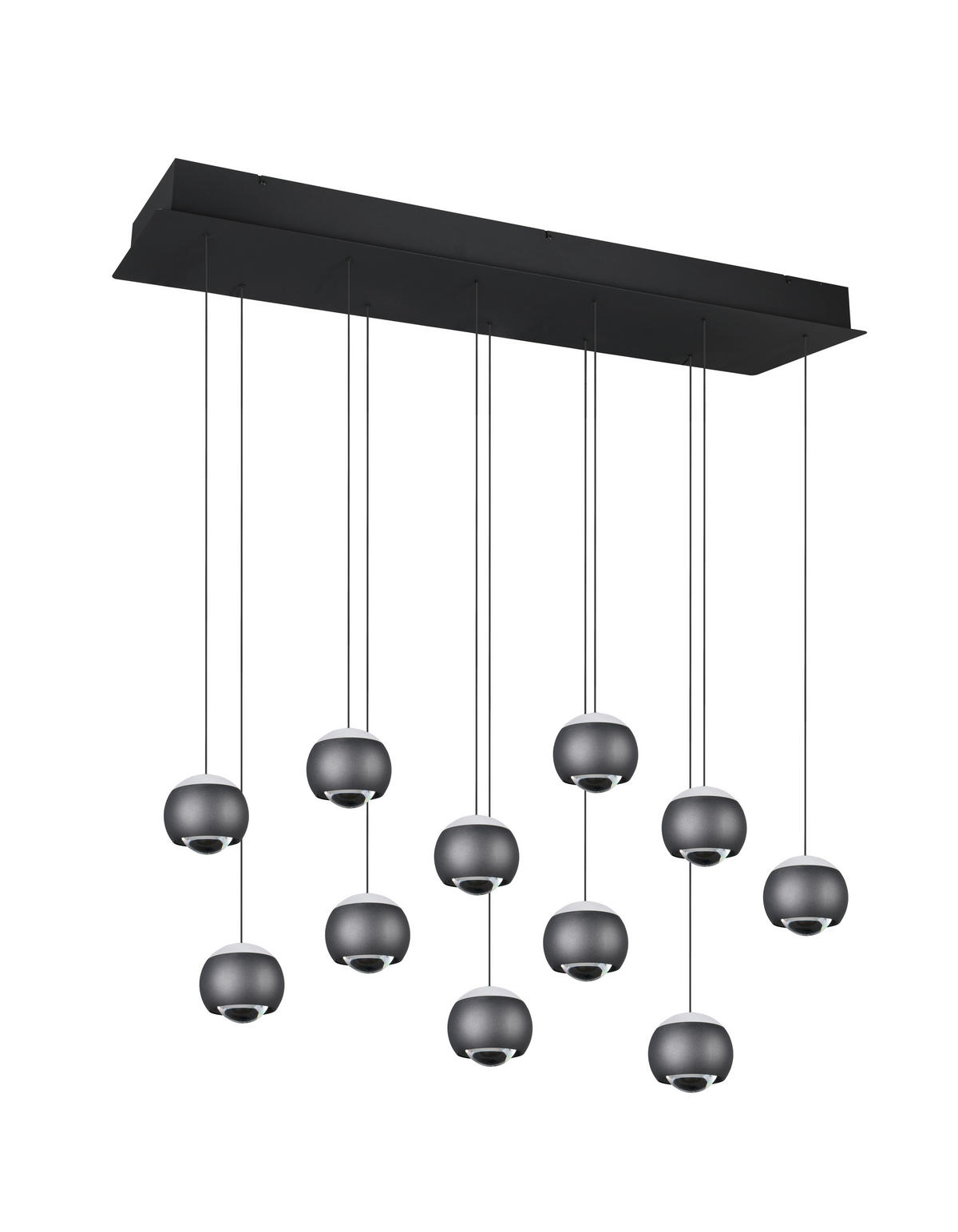 LED-HÄNGELEUCHTE Musterring 114/30/200 cm   - Transparent/Schwarz, Design, Kunststoff/Metall (114/30/200cm) - Musterring