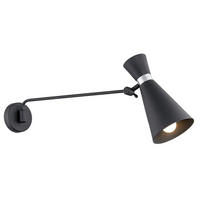 WANDLEUCHTE Argon Lukka 26/58/14 cm   - Chromfarben/Schwarz, Basics, Metall (26/58/14cm)
