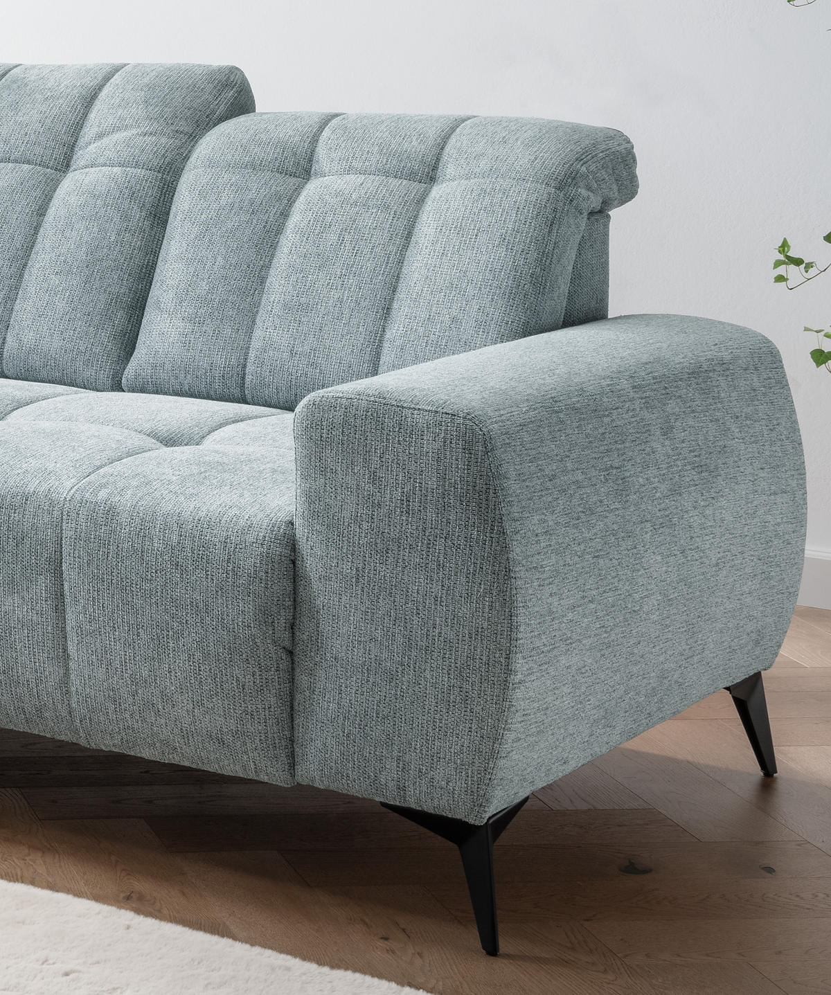 CloseUp von Livetastic ECKSOFA Mintgrün Chenille.