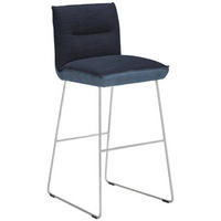BARHOCKER in Textil, Metall Blau, Edelstahlfarben, Hellblau  - Blau/Edelstahlfarben, Design, Textil/Metall (51/107/59cm) - Dieter Knoll