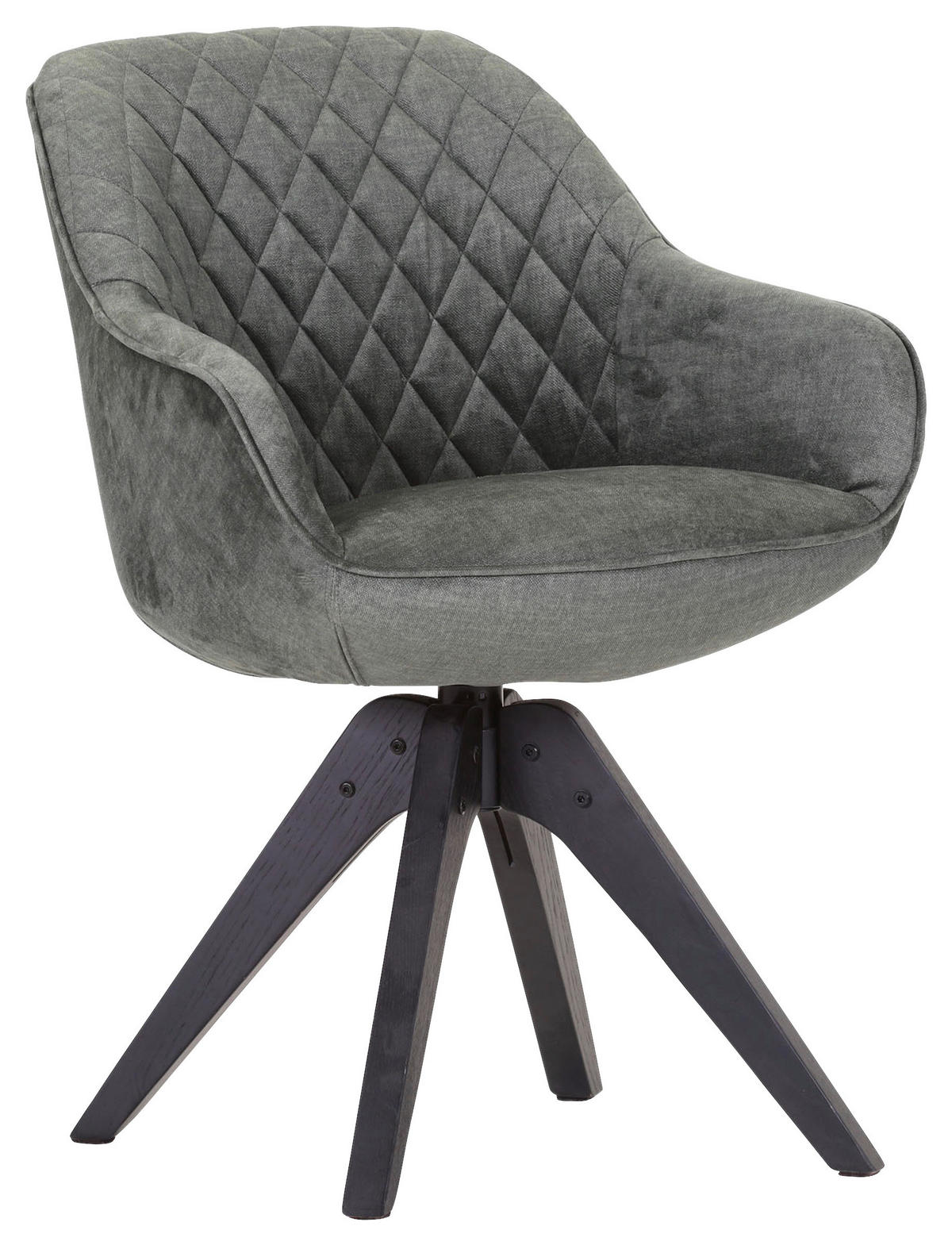 ŽIDLE S PODRUČKAMI, plochá tkanina, šedá, zelená - šedá/černá, Lifestyle, dřevo/textil (60/83/65cm) - Landscape