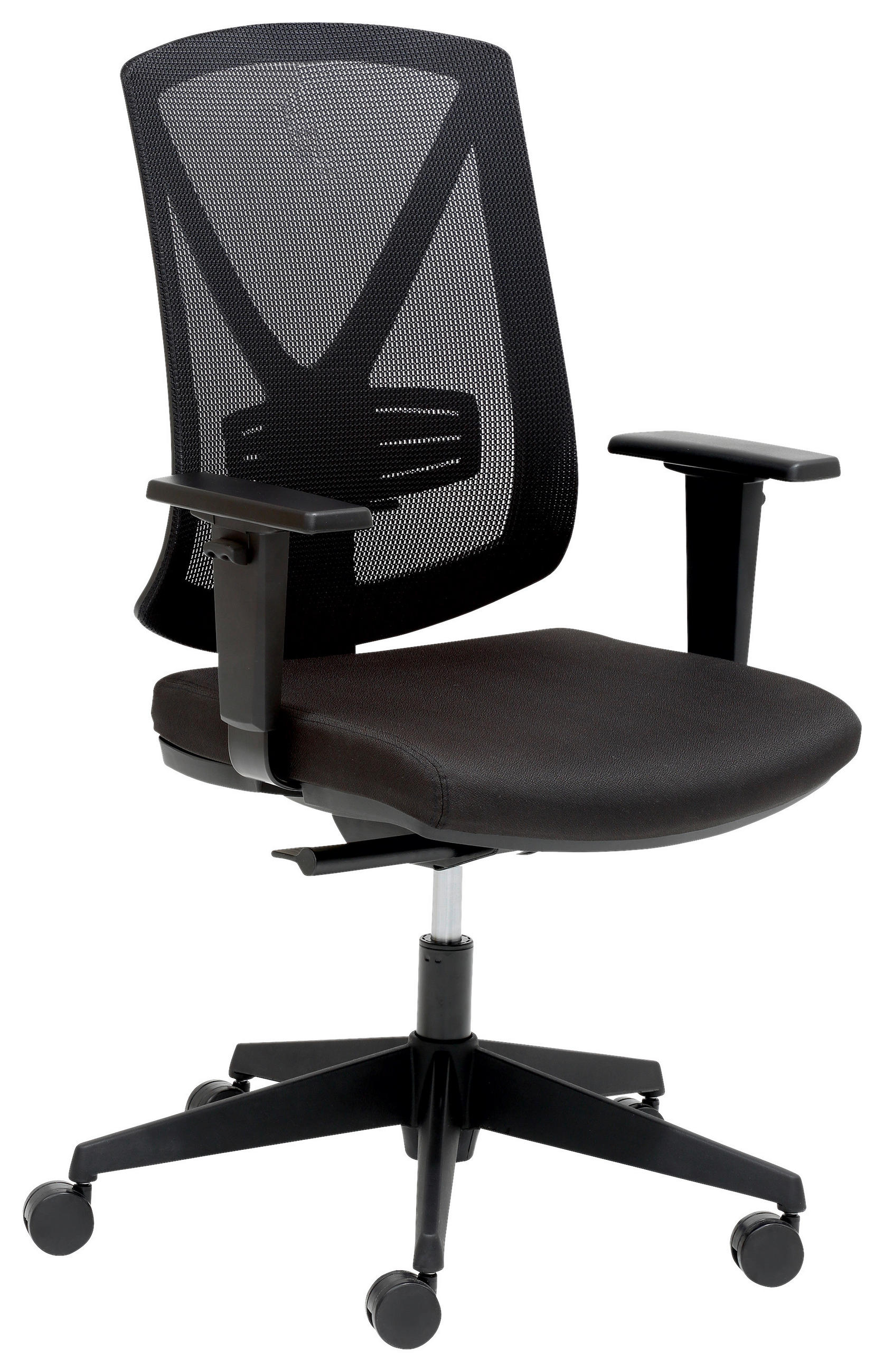 DREHSTUHL  in Netzbespannung, Flachgewebe Schwarz  - Schwarz, MODERN, Kunststoff/Textil (68/103-113/65cm) - Novel