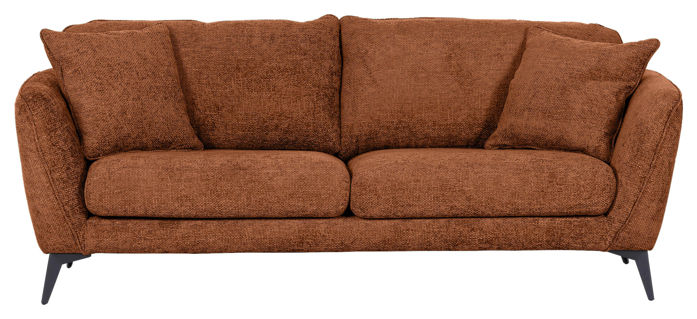 BIGSOFA Chenille Braun  - Schwarz/Braun, KONVENTIONELL, Textil/Metall (215/70/98cm) - Carryhome