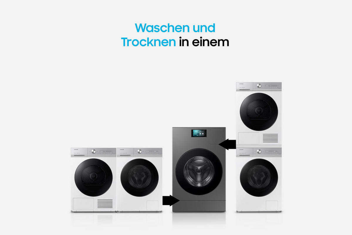 WASCHTROCKNER WD18DB8995BZ  - Anthrazit, Basics, Glas/Kunststoff (60/85/65cm) - Samsung