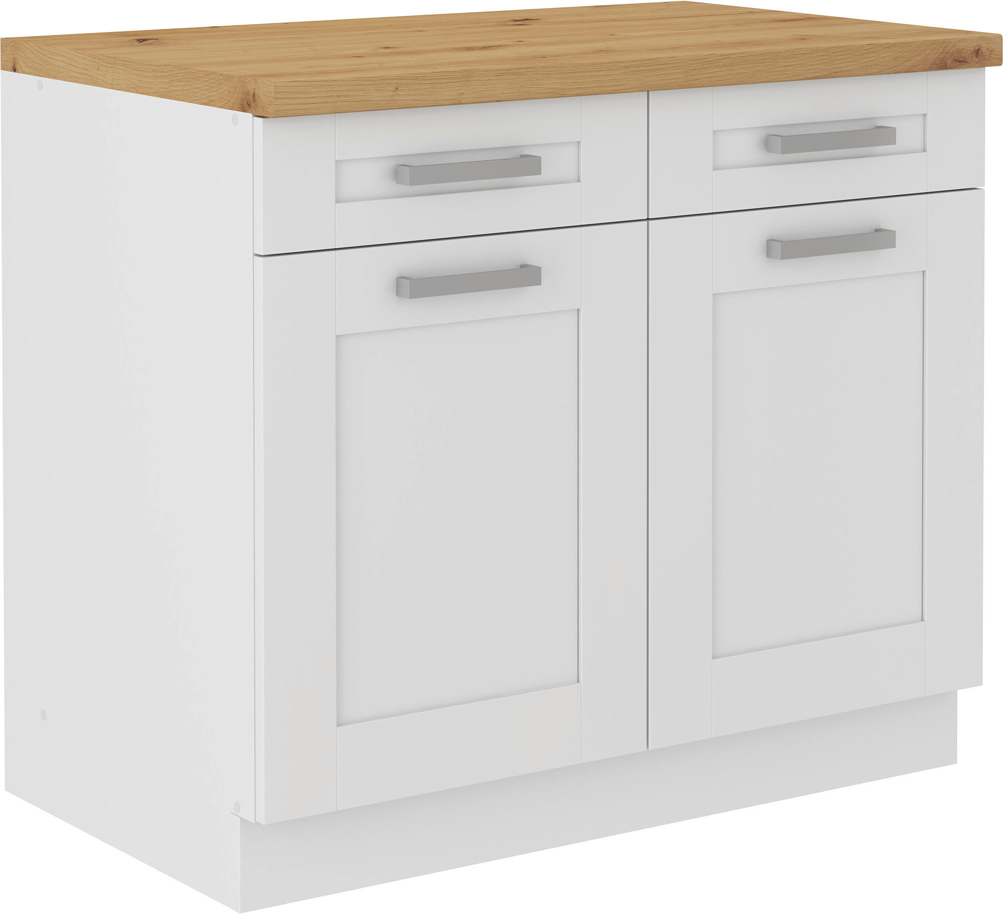 Küchenunterschrank Luisa B: 100 cm Weiß mit Laden
