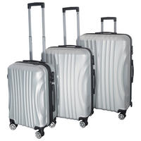 REISEKOFFERSET Silberfarben 3-teilig  - Silberfarben, Trend, Kunststoff/Textil - Novel