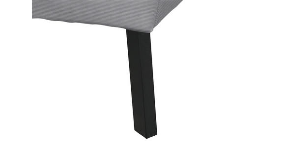 ECKSOFA in Feincord Grau  205/280 cm  - Schwarz/Grau, Design, Textil/Metall (205/280cm) - Xora