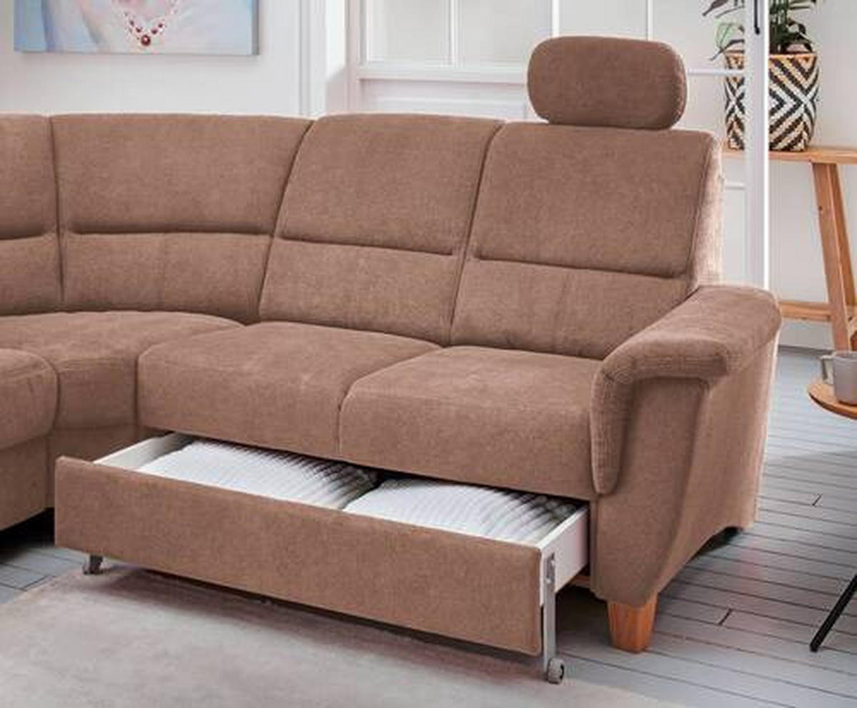ECKSOFA in Struktur Hellbraun  - Wildeiche/Hellbraun, Konventionell, Holz/Textil (241/238cm) - Livetastic