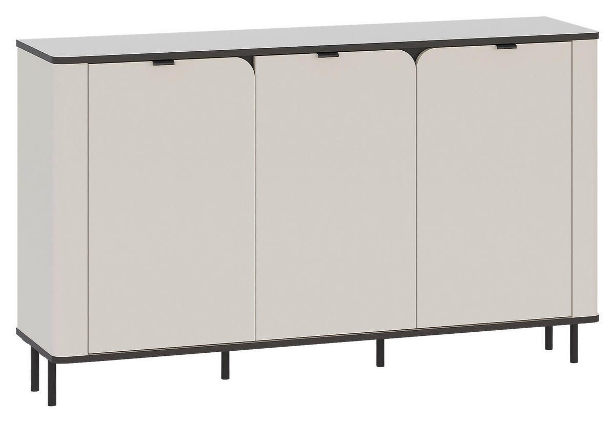 SIDEBOARD  in 136,8/82/35,2 cm  - Beige/Schwarz, MODERN, Holzwerkstoff/Kunststoff (136,8/82/35,2cm) - Carryhome