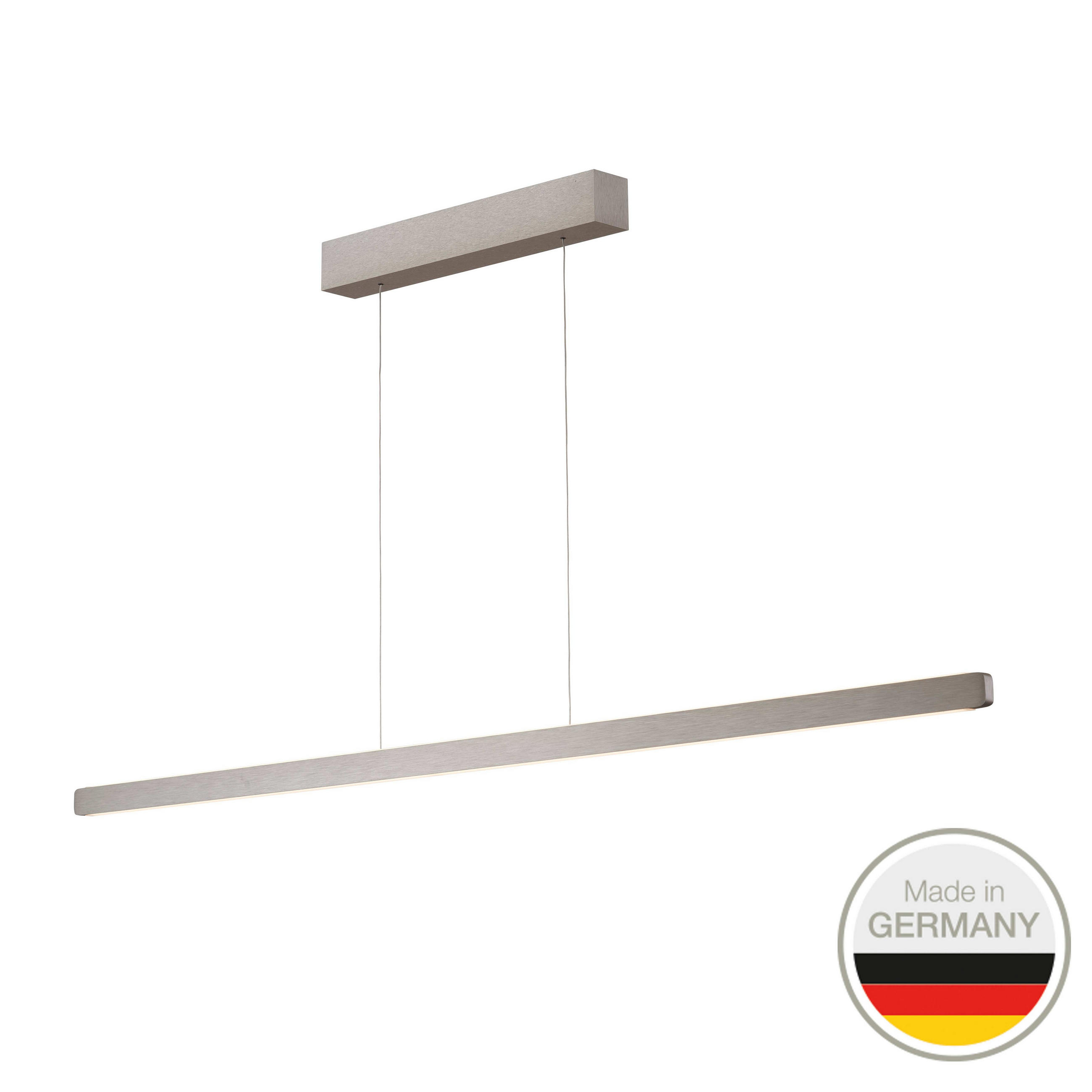 LED-HÄNGELEUCHTE 650 145/1,5/3,5 cm   - Nickelfarben, Design, Metall (145/1,5/3,5cm) - Ambiente