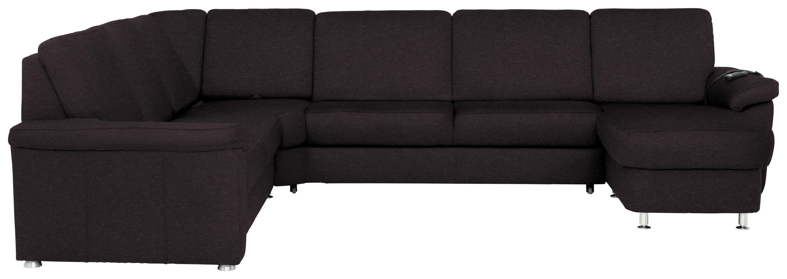 WOHNLANDSCHAFT in Flachgewebe Anthrazit  - Chromfarben/Anthrazit, Konventionell, Textil/Metall (240/330/163cm) - Beldomo System
