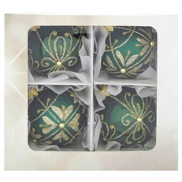 CHRISTBAUMKUGEL-SET 6 cm  - Dunkelgrün, LIFESTYLE, Glas/Metall (6cm) - X-Mas