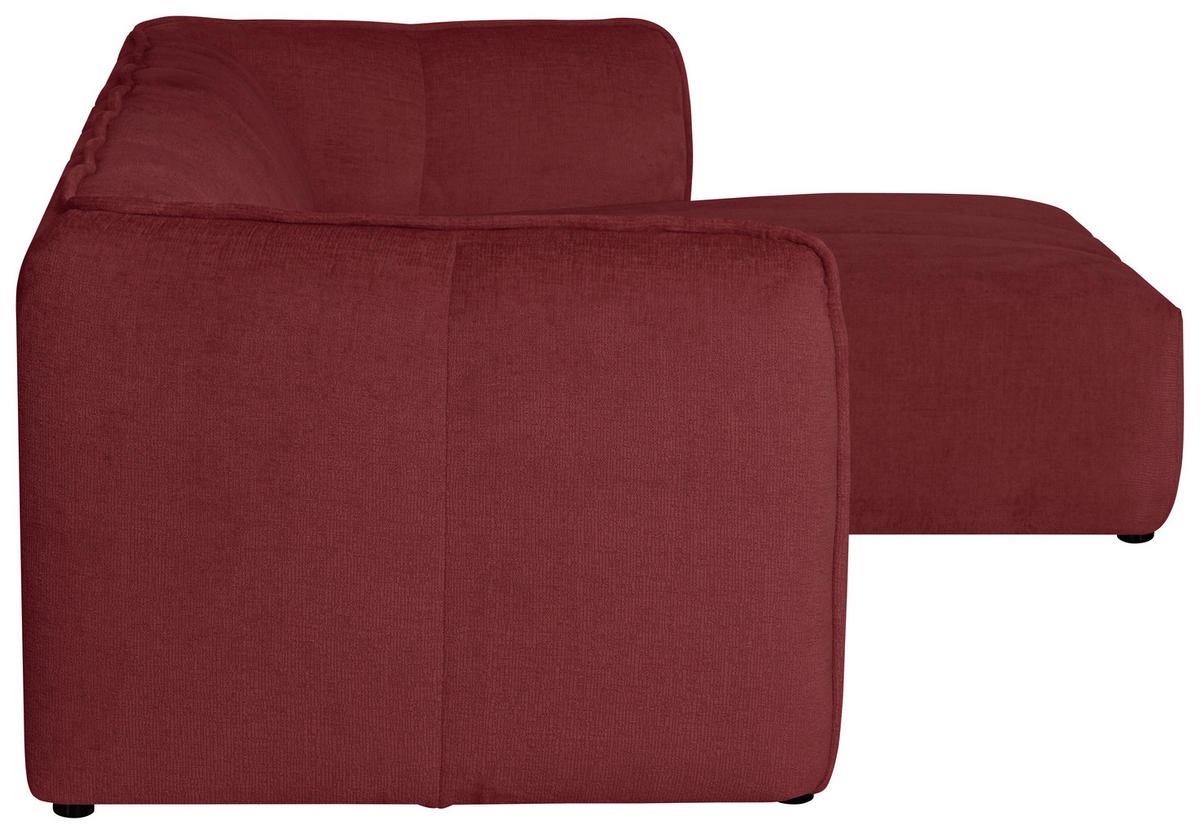 ECKSOFA LIVOLI in Chenille Bordeaux  246/160 cm  - Bordeaux/Schwarz, Design, Textil (246/160cm) - MID.YOU