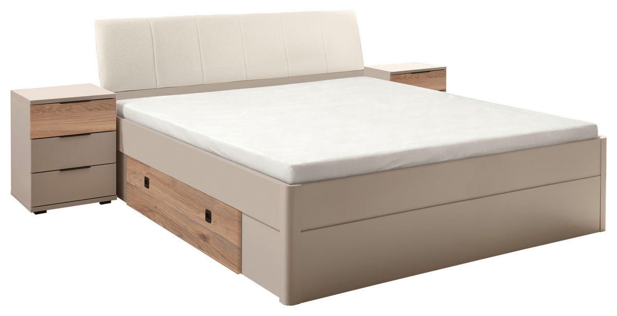 STAURAUMBETT 180/200 cm,  in Eichefarben, Kaschmir,  - Kaschmir/Eichefarben, Trend, Holzwerkstoff (180/200cm) - Boxxx