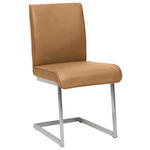 SCHWINGSTUHL  in Stahl Mikrofaser  - Edelstahlfarben/Cognac, Design, Holzwerkstoff/Textil (48/91/60cm) - Dieter Knoll