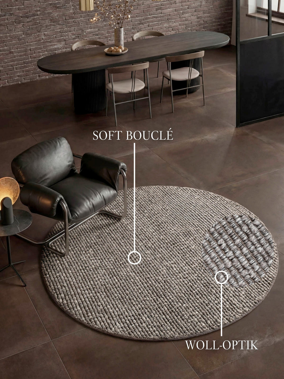 HANDWEBTEPPICH Wohnzimmer 160 cm Kollektion 1852 Wilma Multicolor, Hellgrau rund  - Multicolor/Hellgrau, Basics, Textil (160cm) - Villeroy & Boch
