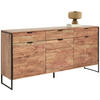 SIDEBOARD  in 175/86/40 cm  - Schwarz/Akaziefarben, Trend, Holz/Metall (175/86/40cm) - Ambia Home