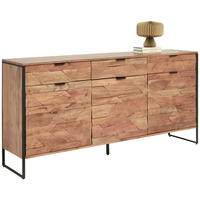 SIDEBOARD  in 175/86/40 cm  - Schwarz/Akaziefarben, Trend, Holz/Metall (175/86/40cm) - Ambia Home