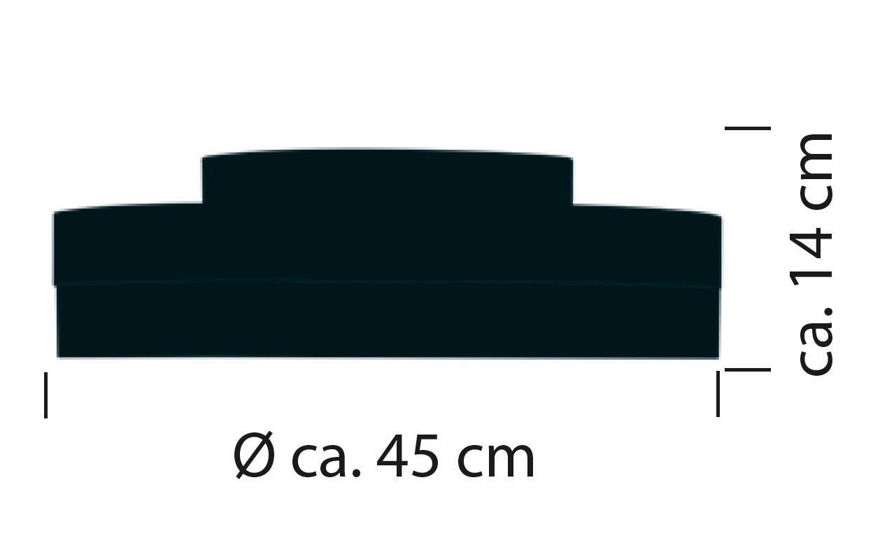 LED-DECKENLEUCHTE 45 cm  - Greige, Design, Metall (45cm) - Hell