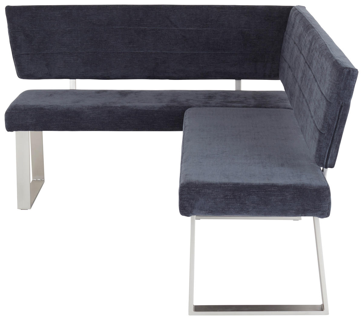 ECKBANK in Metall, Textil Dunkelgrau  - Dunkelgrau/Nickelfarben, Modern, Textil/Metall (142,5/187cm) - MID.YOU